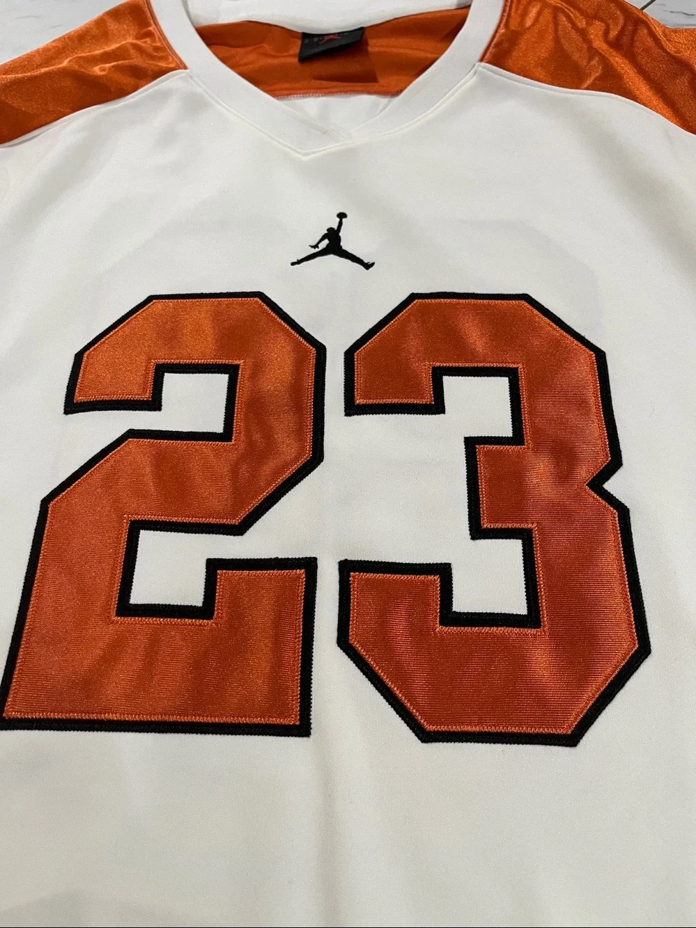 Jordan Men’s Cream & Orange '23' Crewneck Pullover jersey 🆕 with out tags